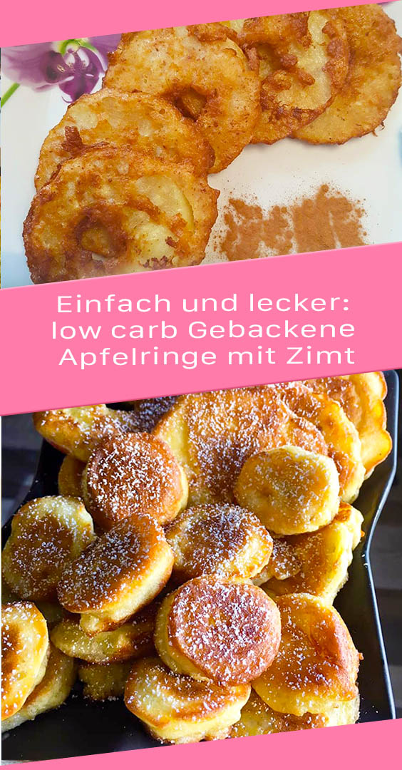 Einfach und lecker: low carb Gebackene Apfelringe mit Zimt ...